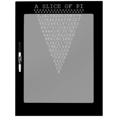 A Slice of Pi Typography Dry Erase Board