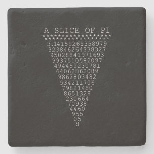 A Slice of Pi Typography Stone Coaster