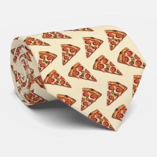 A Slice of Pizza Pattern Neck Tie