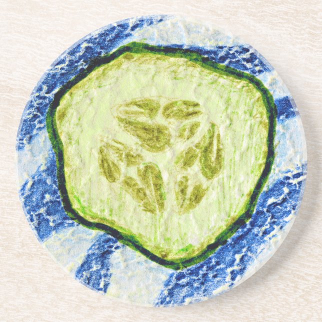 A Slice of Summer Sandstone Coaster (Front)