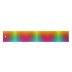 A slim, rectangular bookmark showcasing a vibrant ruler
