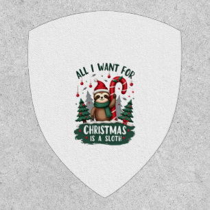 A Sloth For Christmas. Cute, Christmas Sloth With Patch