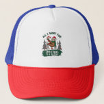 A Sloth For Christmas. Cute, Christmas Sloth With  Trucker Hat