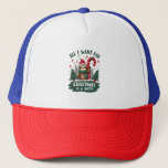 A Sloth For Christmas. Cute, Christmas Sloth With  Trucker Hat