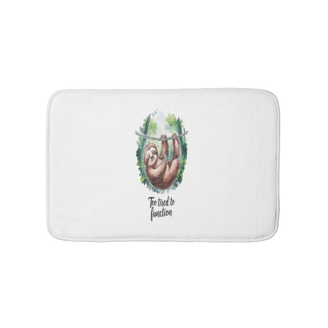 A Sloth Wild Animal Tired Bath Mat (Front)
