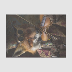 A Sly Fox Playing a Violin Tissue Paper