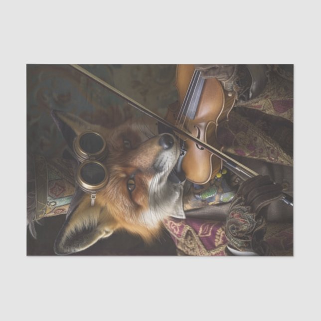 A Sly Fox Playing a Violin  Tissue Paper (Front)