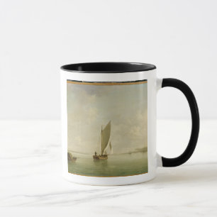 A Smack Under Sail in a Light Breeze in a River, c Mug