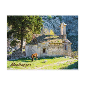 A Small Church in the Mountains of Montenegro Postcard