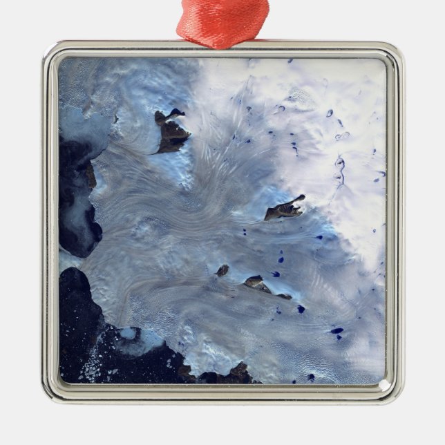 A small field of glaciers surrounds Baffin Bay Metal Ornament (Front)