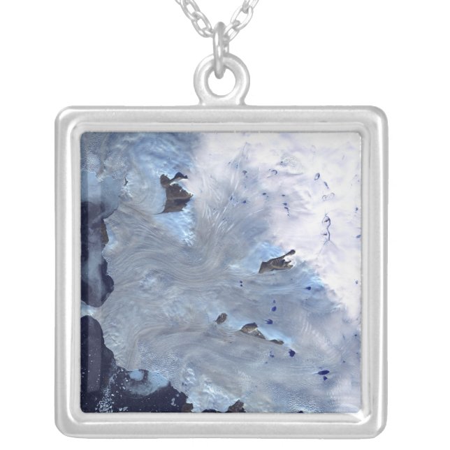 A small field of glaciers surrounds Baffin Bay Silver Plated Necklace (Front)