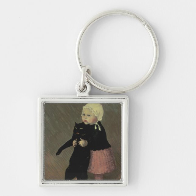 A Small Girl with a Cat, 1889 Keychain (Front)