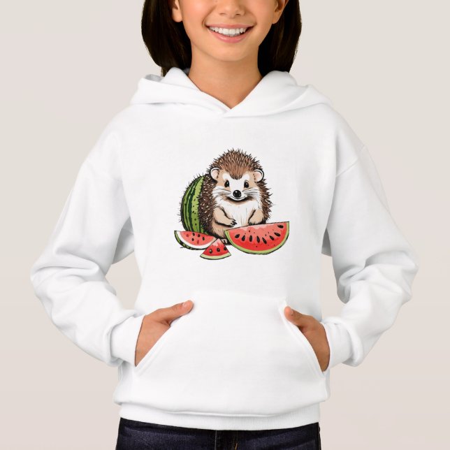 a_small_hedgehog_ kids t- shart hoodie (Front)