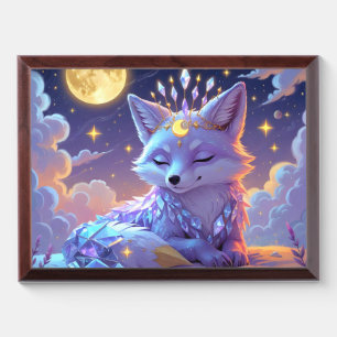 A small Star Whisper Moonlit Fox sleeping peaceful Award Plaque
