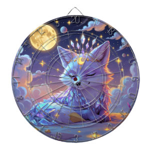 A small Star Whisper Moonlit Fox sleeping peaceful Dart Board