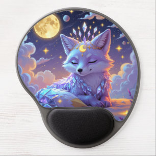 A small Star Whisper Moonlit Fox sleeping peaceful Gel Mouse Pad