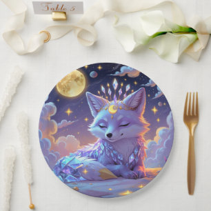 A small Star Whisper Moonlit Fox sleeping peaceful Paper Plates