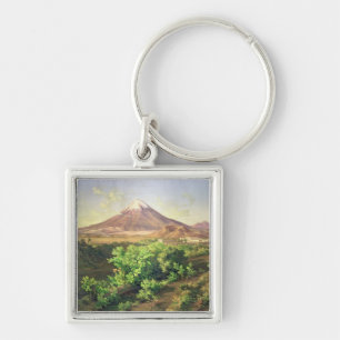 A Small Volcano in Mexican Countryside, 1887 (oil Keychain