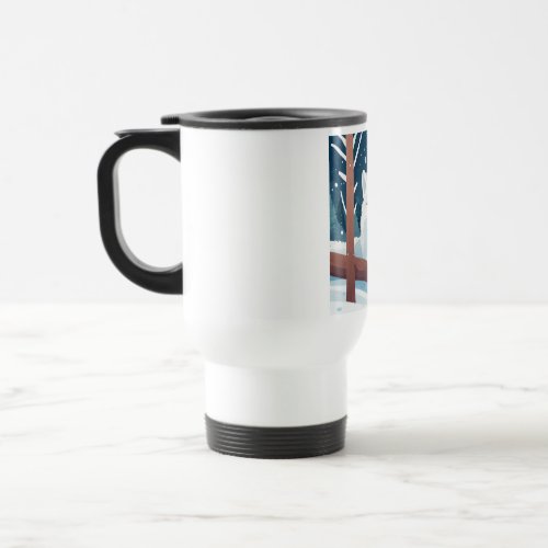 A smile Arctic Fox design on  Travel Mug