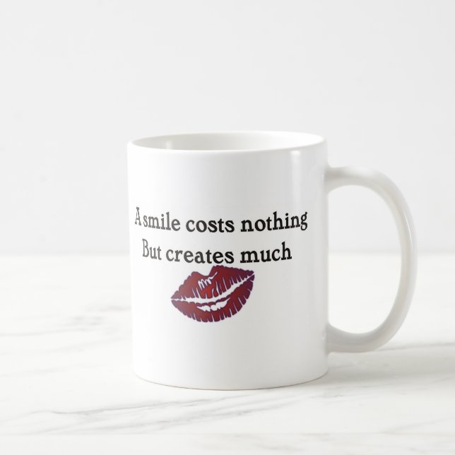 A smile costs nothing but creates much coffee mug (Right)