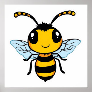 A smiling bee poster