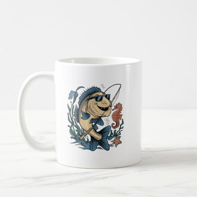 a smiling fish coffee mug (Left)