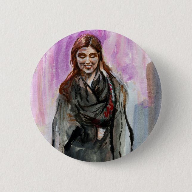 A Smiling Girl in Black Button (Front)
