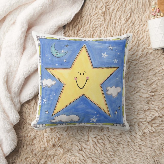 A Smiling Star Throw Pillow (Blanket)