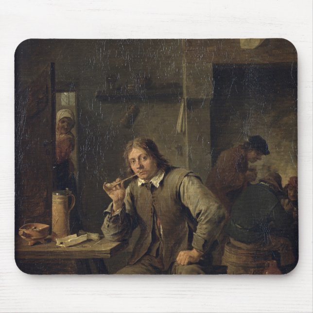A Smoker Leaning on a Table, 1643 Mouse Pad (Front)