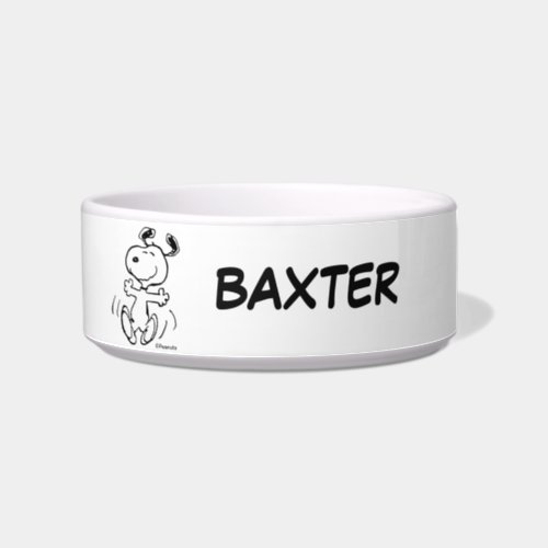 A Snoopy Happy Dance  Add Pet Name Bowl