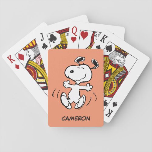 A Snoopy Happy Dance  Add Your Name Poker Cards