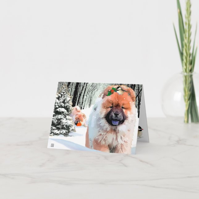 A SNOW DAY Chow holiday card CUSTOMIZE (Front)