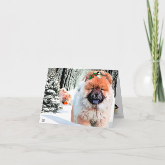 A SNOW DAY Chow holiday card CUSTOMIZE