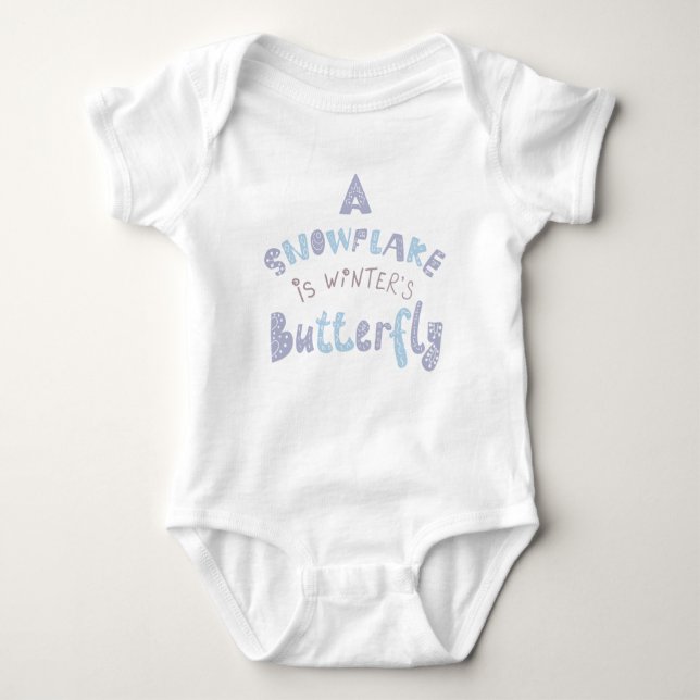 A Snowflake Is Winters Butterfly Baby Bodysuit (Front)