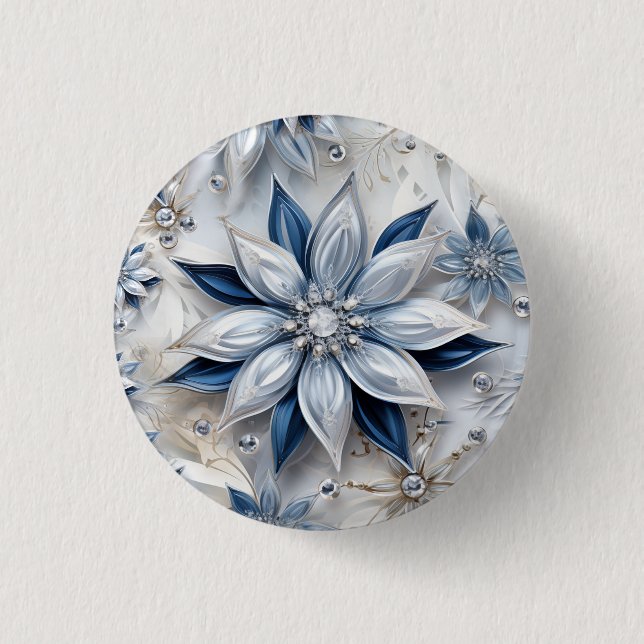A snowflake winter event decor button (Front)
