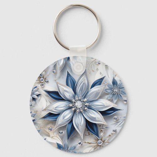 A snowflake winter event decor keychain