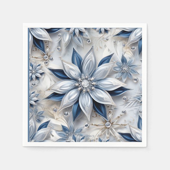 A snowflake winter event decor napkins (Front)