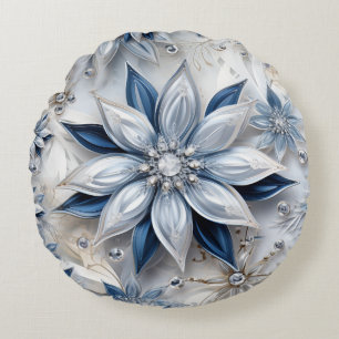 A snowflake winter event decor round pillow