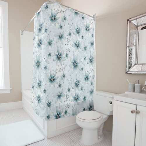 A snowflake winter event decor shower curtain