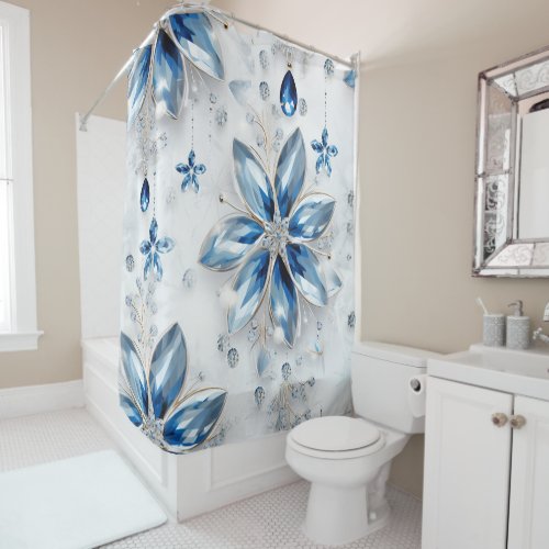 A snowflake winter event decor shower curtain