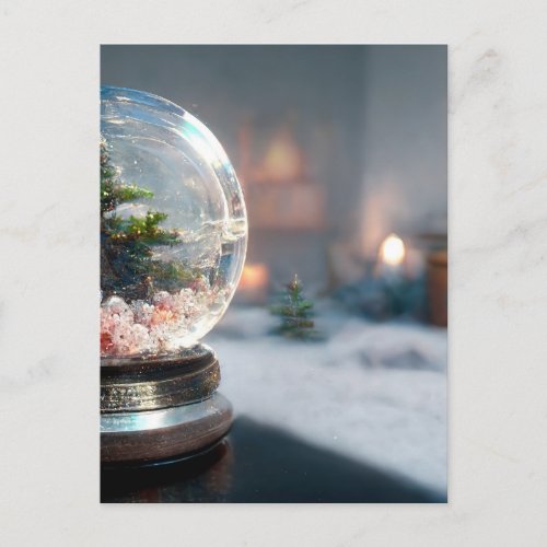 A snowglobe with a Christmas tree Postcard