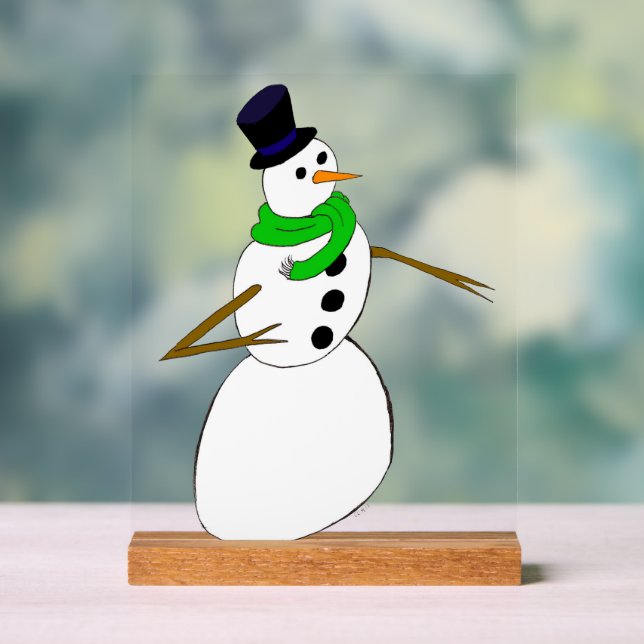a snowman acrylic sign (Neutral)