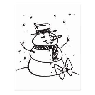 Snowman With Carrot Nose Postcards | Zazzle