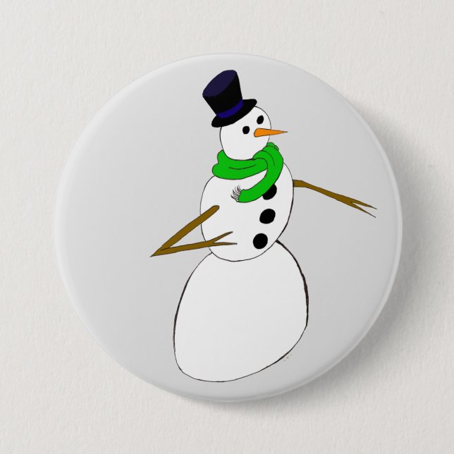 a snowman button (Front)