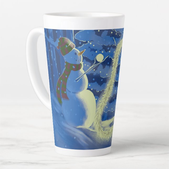 A Snowman Christmas Latte Mug (Left Angle)