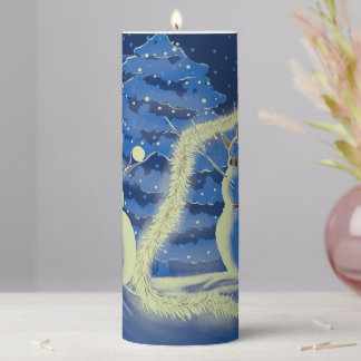 A Snowman Christmas Pillar Candle