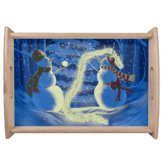 A Snowman Christmas Serving Tray
