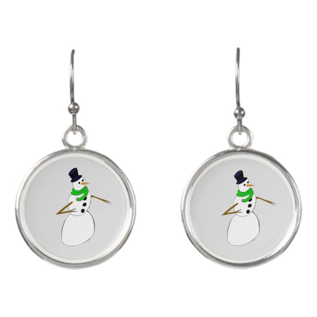 a snowman      earrings (Front)