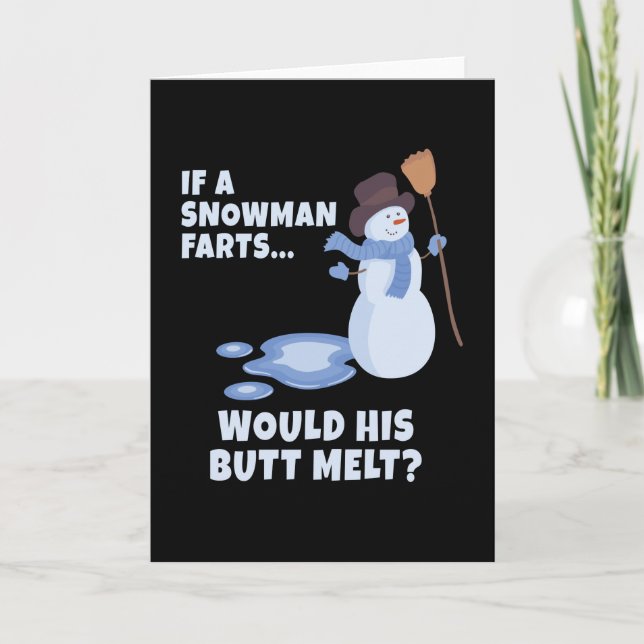 A Snowman Farts Christmas Snowman Card (Front)
