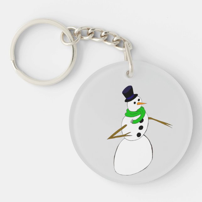 a snowman  keychain (Front)